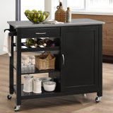 Monongah Kitchen Cart with Stainless Steel Top by Latitude Run