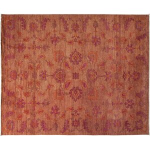 One-of-a-Kind Oushak Hand-Knotted Pink Area Rug