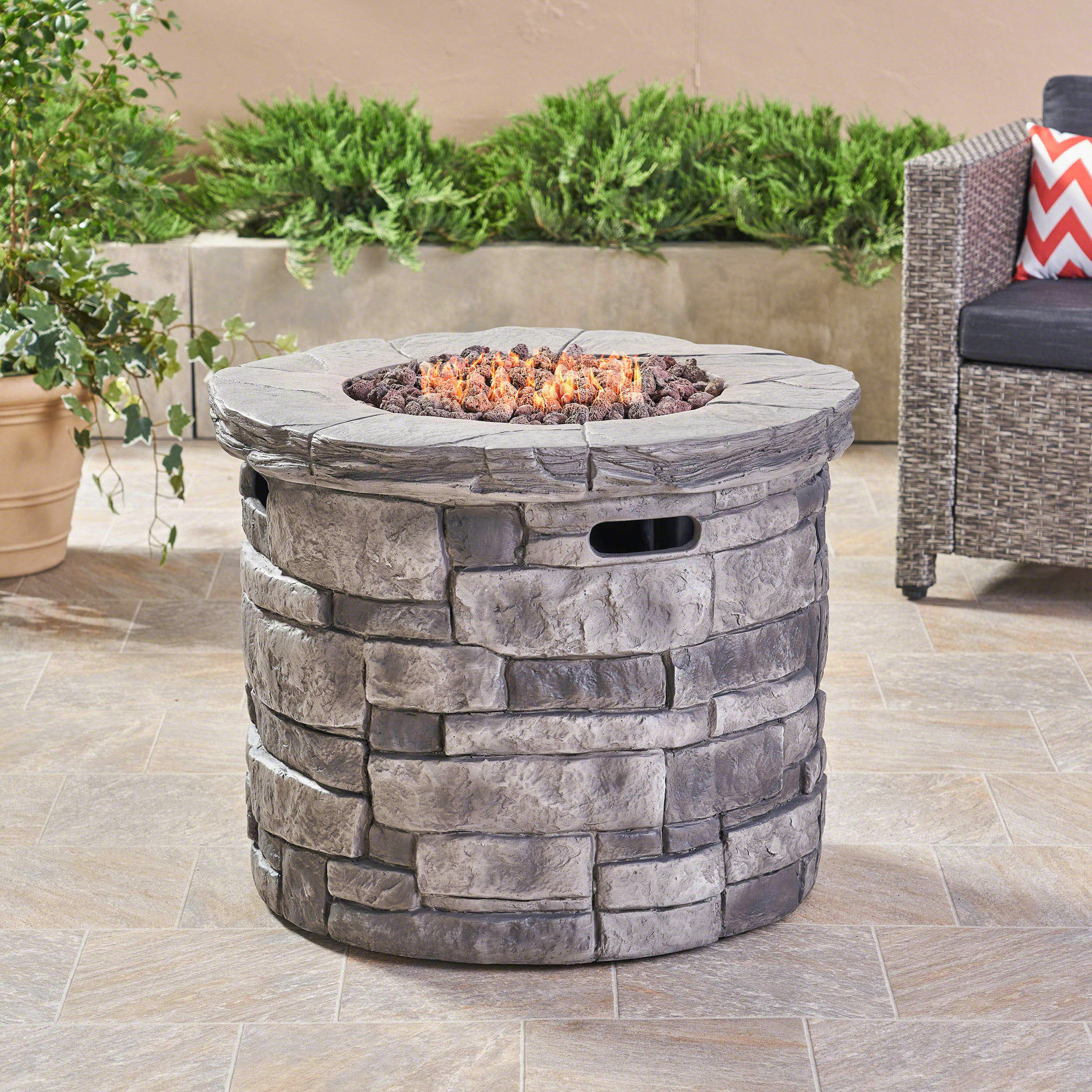 altair stone propane fire pit