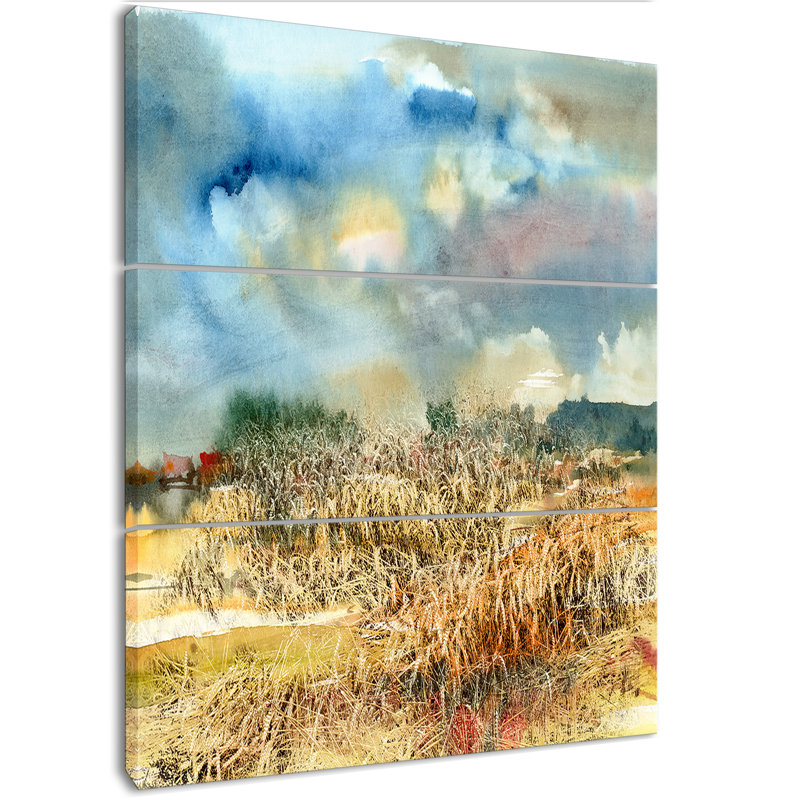 East Urban Home Summer Cereal Field Oil Painting Print Multi