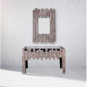 Foundry Select Bailey 2 Piece Beveled Console Table with Mirror Set Foundry Select Bailey 2 Piece Beveled Console Table with Mirror Set