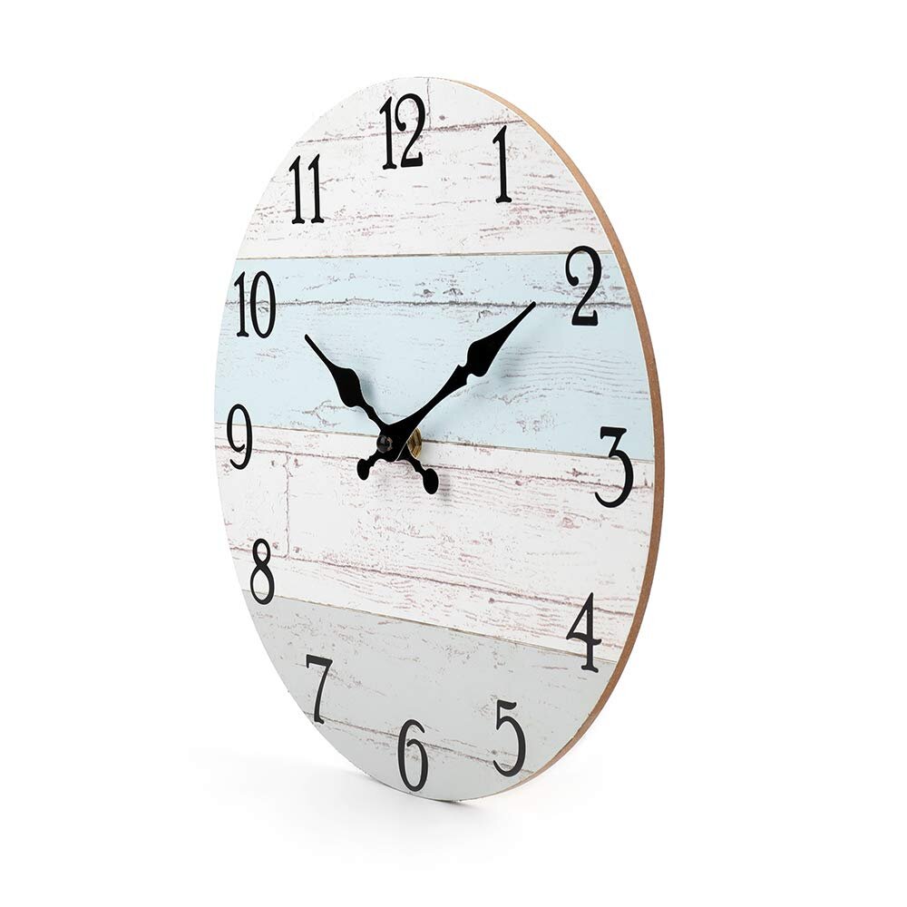 Silent Non-Ticking Wooden Decorative Round Wall Clock Quality Quartz Battery
