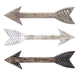 Joss Main 3 Piece Wood Arrow Wall Decor Set Reviews Wayfair