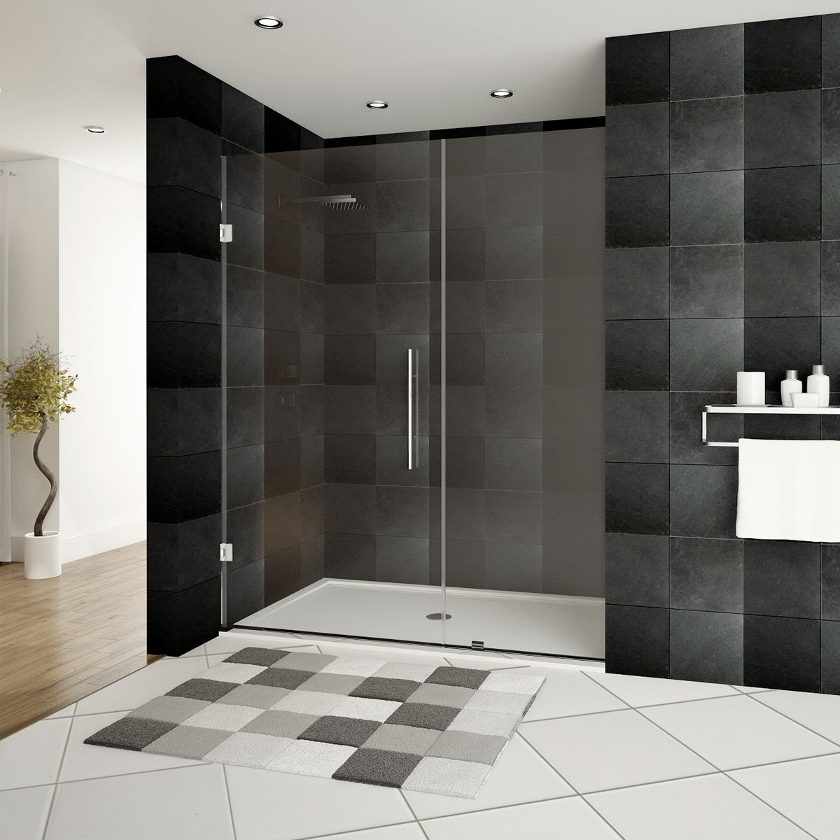 Lesscare Ultra E 38 X 72 Hinged Shower Doors With Side Panel