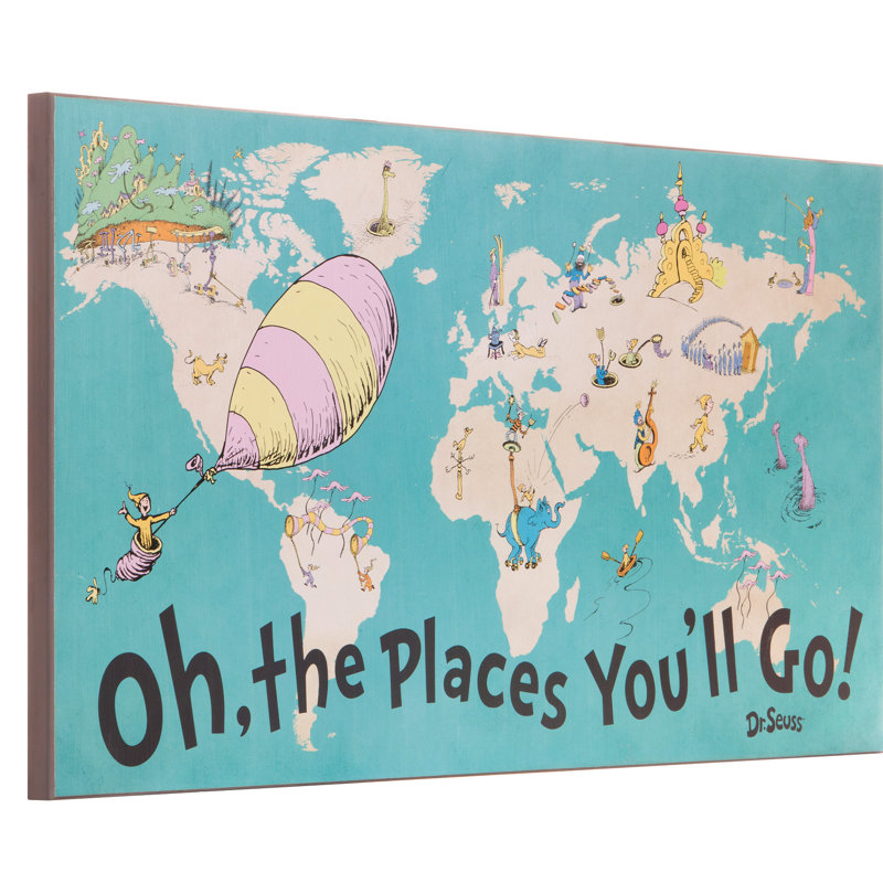 Oh The Places You Ll Go Map Dr Seuss World With Hat Door Hanger Cat In The Hat Oh The Places Youll Go  Home Décor Home & Living Wearefunnel.com