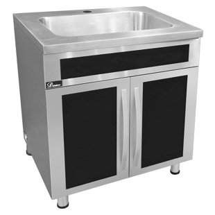 Kitchen Sink Tilt Out Tray Wayfair 30 X 16 Drop In Kitchen Sink 23 With Built Garbage Can And Black Tempered Gl Panels