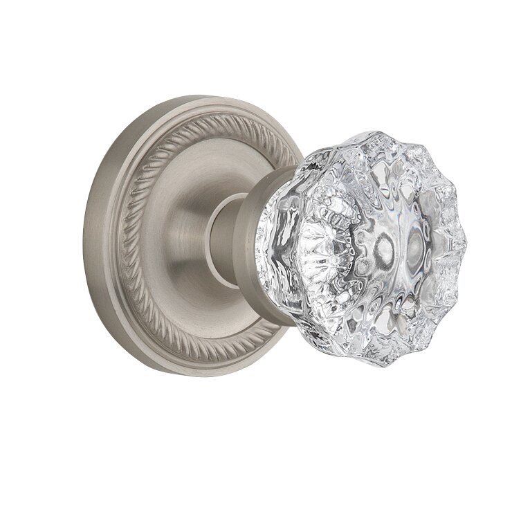Nostalgic Warehouse Classic Rosette with Round Clear Crystal Glass Knob Oil Rubbed Bronze 2.375 Passage 