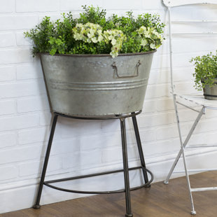 Galvanized Planters You Ll Love Wayfair Weyer Clic Country Galvanized Pot Planter
