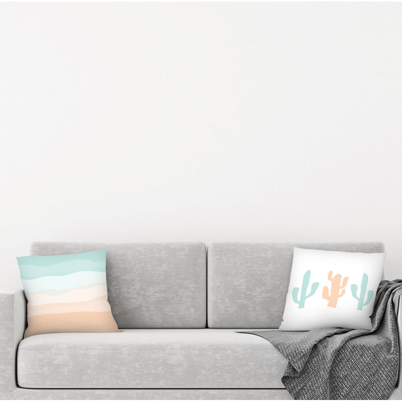 East Urban Home Jetty Printables 2 Piece Cactus Throw Pillow Insert Set