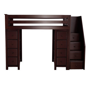 All-in-One Twin Loft Bed with Staircase by Jackpot!