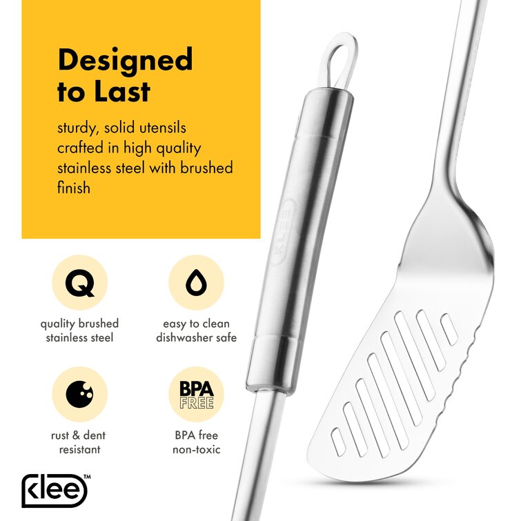 Klee 6-Piece Stainless Steel Kitchen Utensil Set with Holder