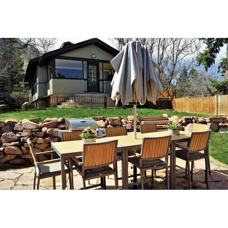 Articulatedshade 11 Ft Center Post Rectangular Umbrella Natural Canvas Wayfair