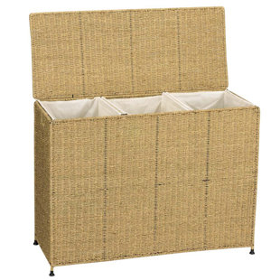Go to store & view more images Household Essentials Seagrass KD Triple Wicker Laundry Sorter