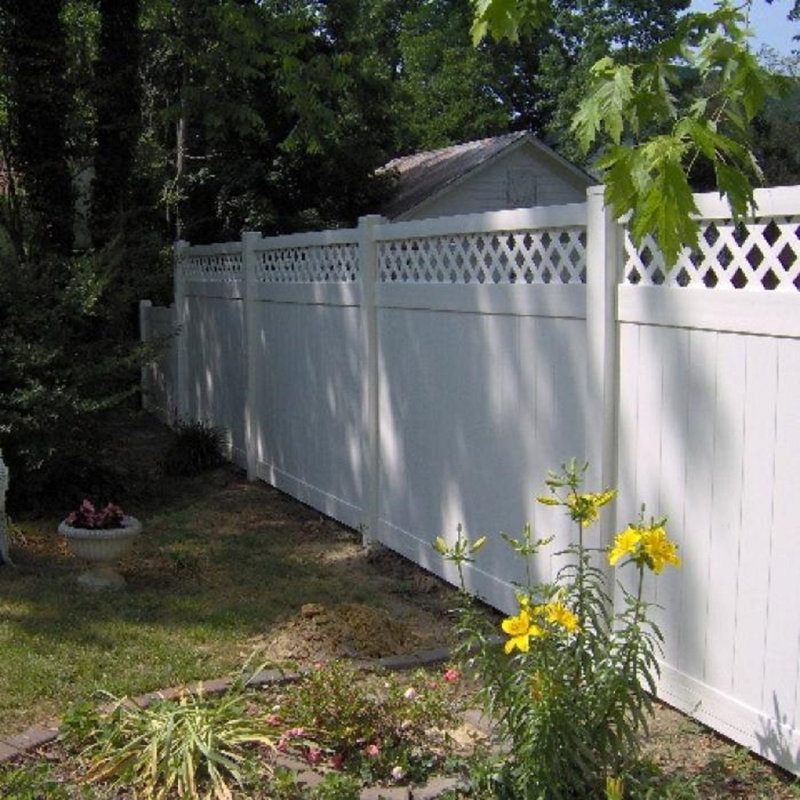 VinylFenceWholesaler 6 ft. H x 6 ft. W Rainier with Lattice Privacy