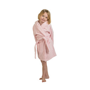 Kids Boys Girls Fleece Hooded Robes Soft Pajamas Cute Bathrobes with Pockets 
