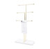 Umbra Trigem Hanging Jewelry Organizer Tiered Tabletop Free Standing Necklace Holder Display, White/Nickel