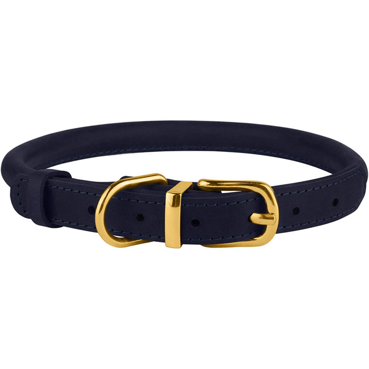 rolled leather cat collar