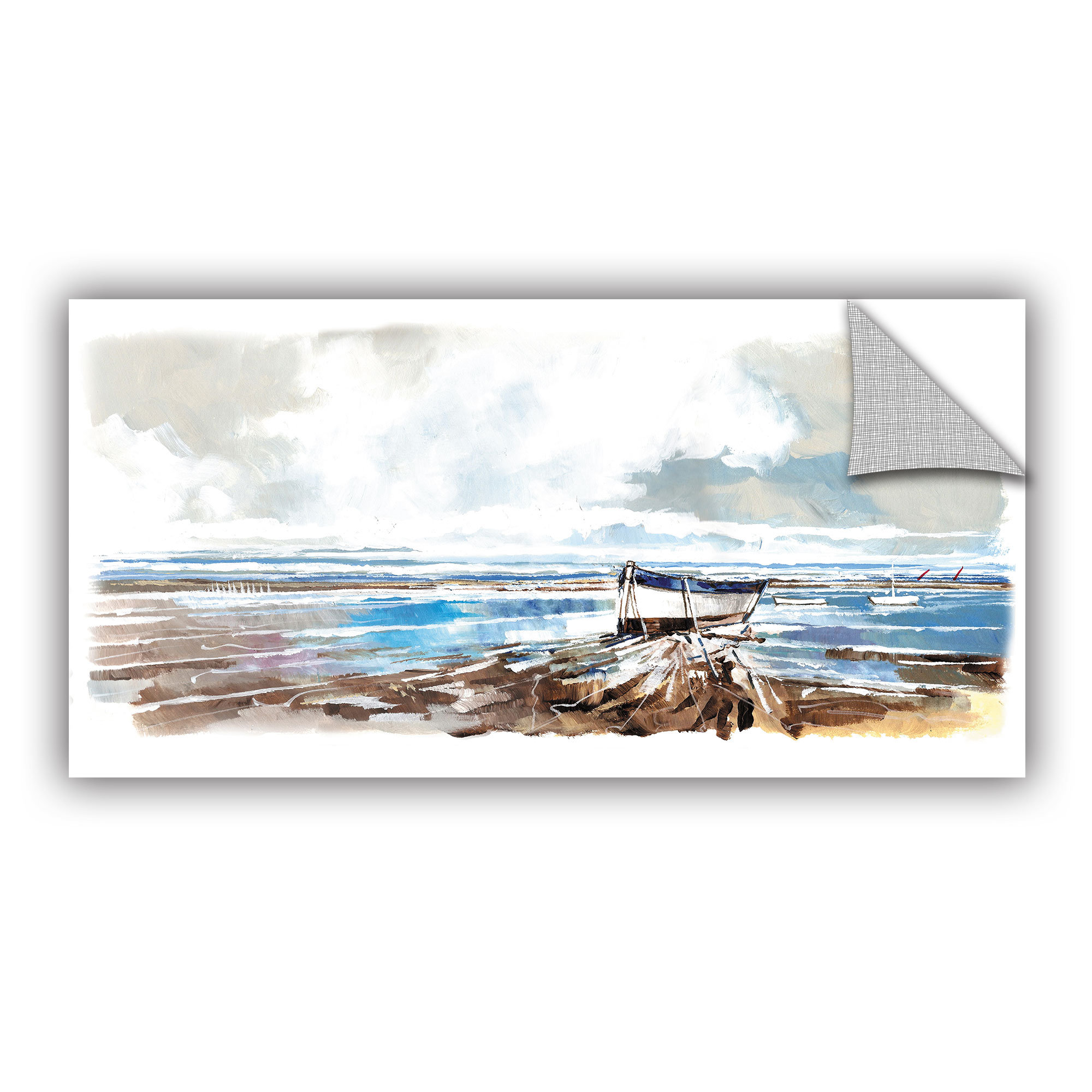 Breakwater Bay Amiyah Modern Boat On Shore Removable Wall Decal Wayfair