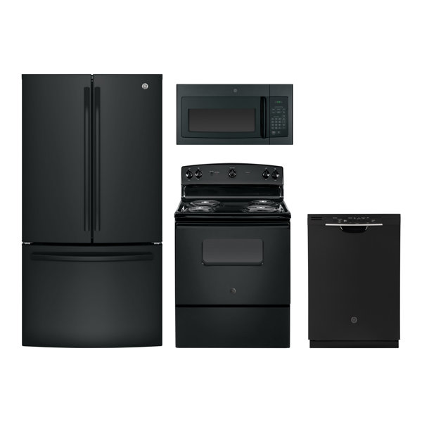 GE Appliances 4 Piece Kitchen Package w/ French Door ...