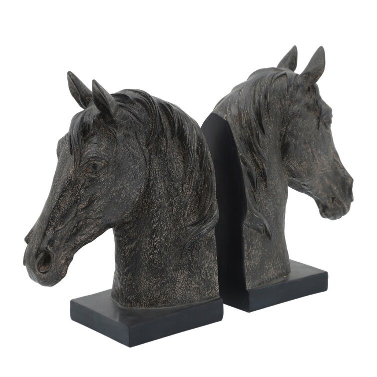 Alcott Hill® Resin Horse Head Bookends & Reviews | Wayfair