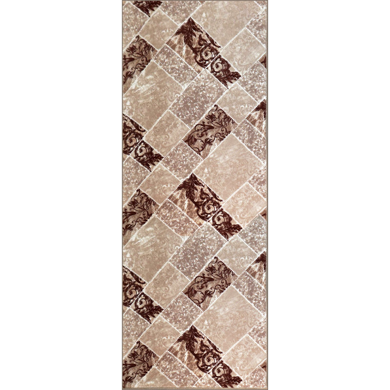 Winston Porter Tibbetts Print Absorbent Soft Beige Area Rug Wayfair