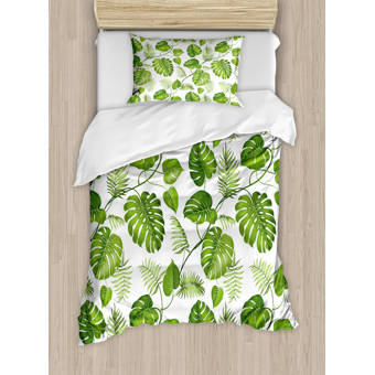 Landscape Duvet Cover Set with Pillow Shams Old Tree Botany Wood Print