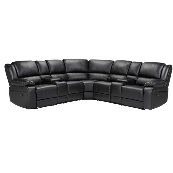Latitude Run Procida 108 25 Wide Faux Leather Symmetrical Reclining Corner Sectional Wayfair