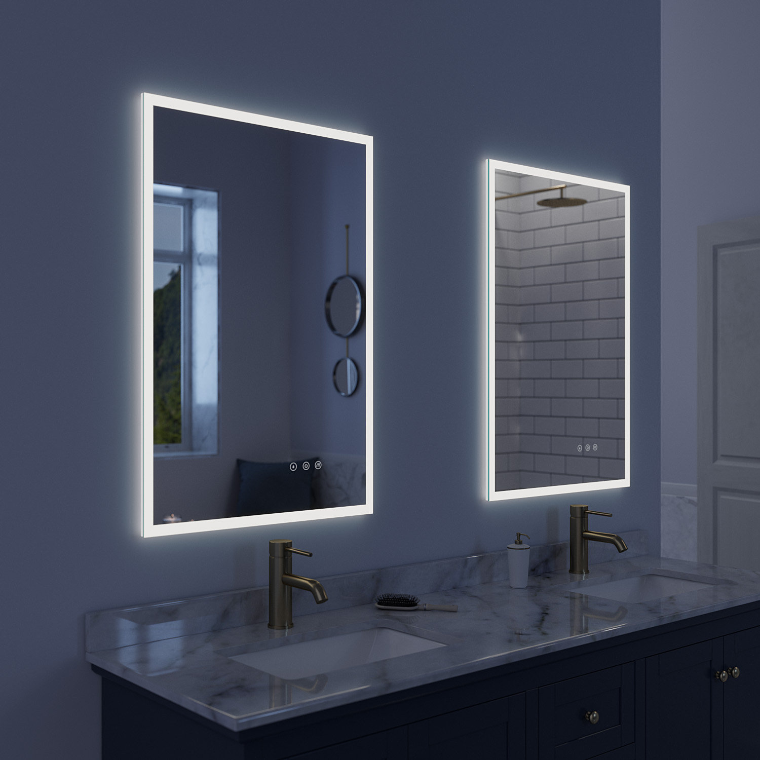 Orren Ellis Francesco Wall Mounted LED Frameless Lighted Mirror ...