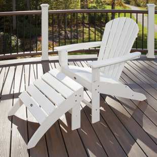 Trex Wood Folding Adirondack Chair with Ottoman