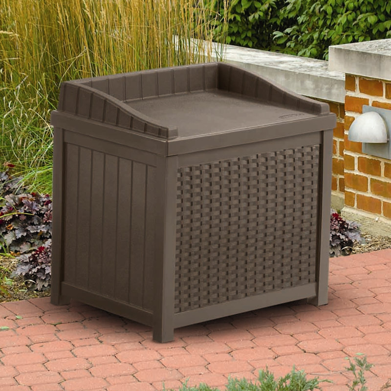 Suncast Banc De Rangement Imitation Osier En Resine De 22 Gallons Pour L Exterieur Et Commentaires Wayfair Ca