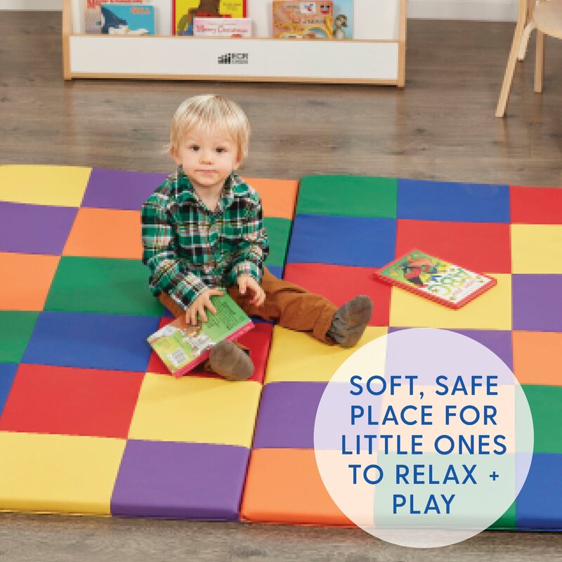memory foam soft cushioned patchwork baby and toddler activity play mat