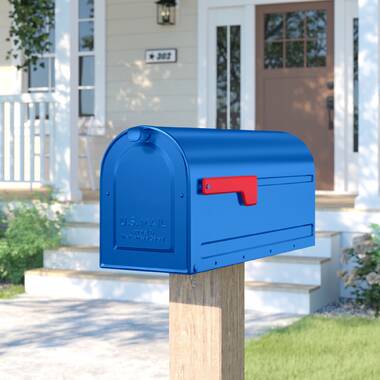 Step2 583299 MailMaster Express Plastic Post Mount Home Modern Mailbox Black 