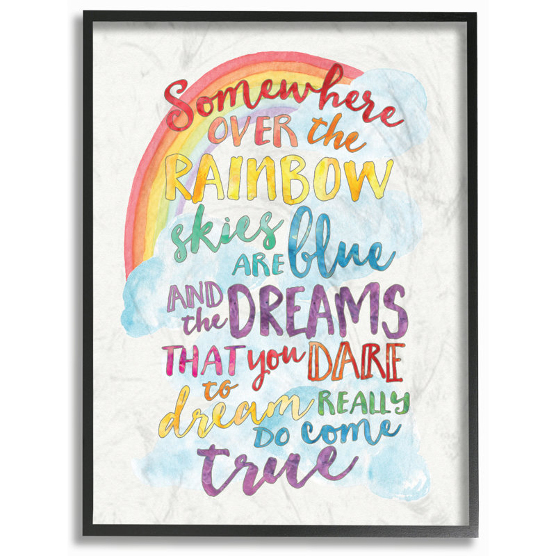 Stupell Industries Somewhere Over The Rainbow Picture Frame Textual Art Print On Canvas Wayfair