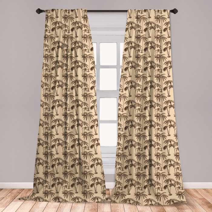 East Urban Home Ambesonne Tree Curtains Tropical Palm Trees