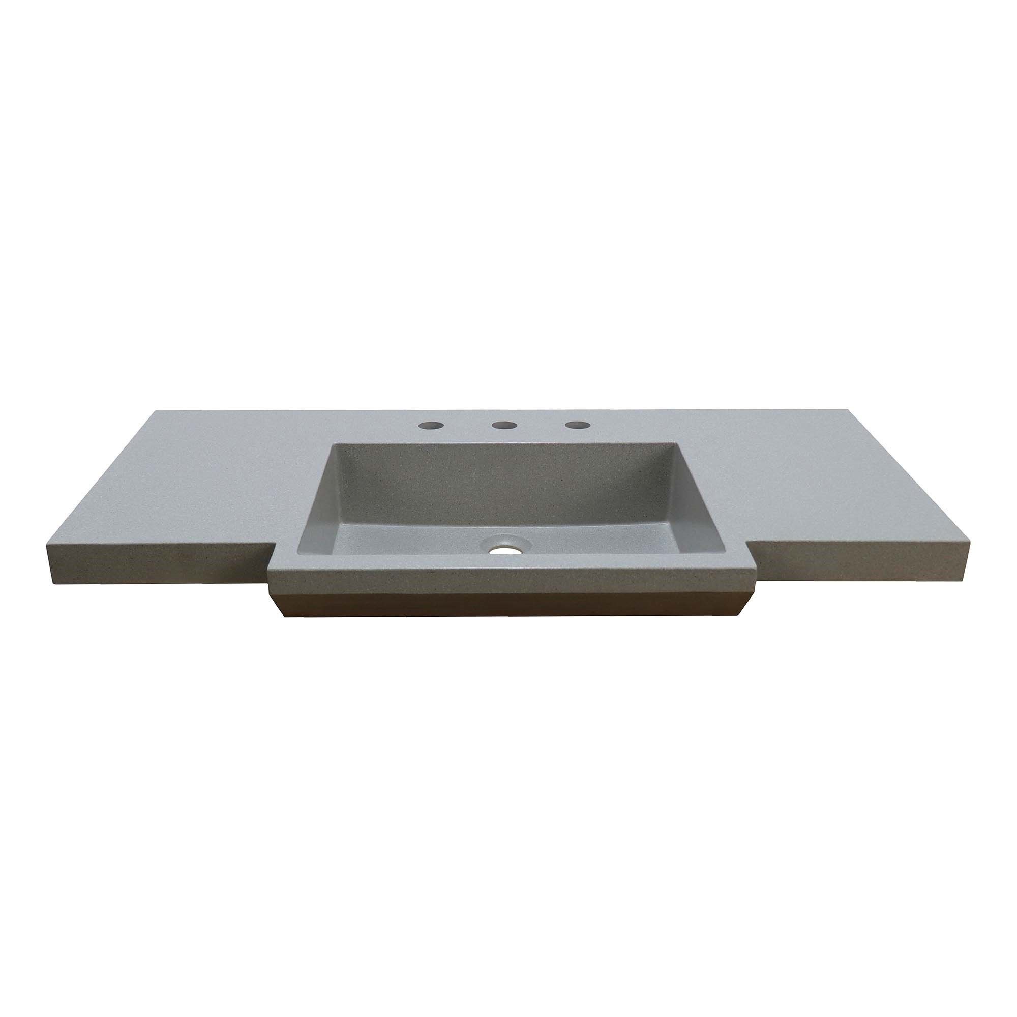Bellaterra Home Single Concrete Bathroom Vanity Top with Integrated