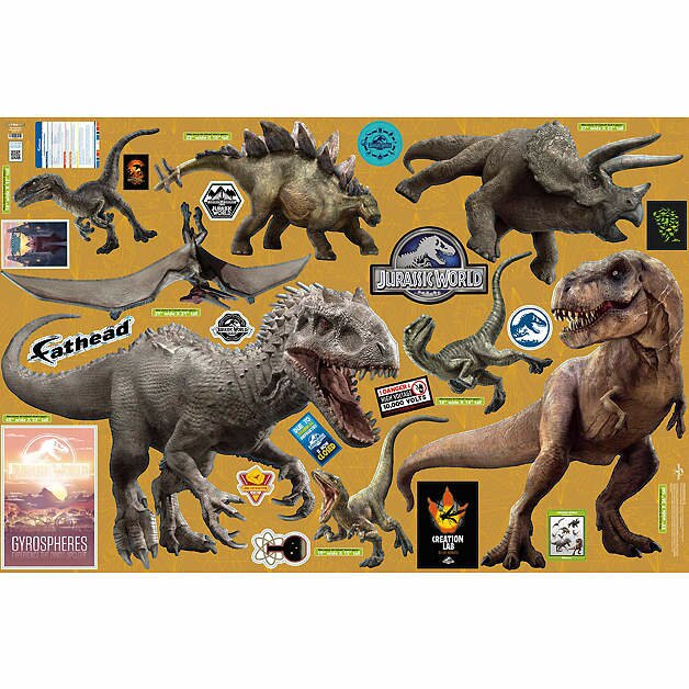 20 x Dinosaur Stickers Self Adhesive Vinyl Stick Dino Jurassic Reward C387