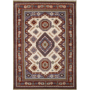 9 X 13 Rug Wayfair One Of A Kind Femke Hand Knotted 9 X 13 11 Wool Red Ivory Blue Area Rug