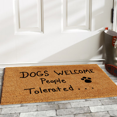 Matherne People Tolerated 28 in. x 16 in. Non-Slip Outdoor Door Mat