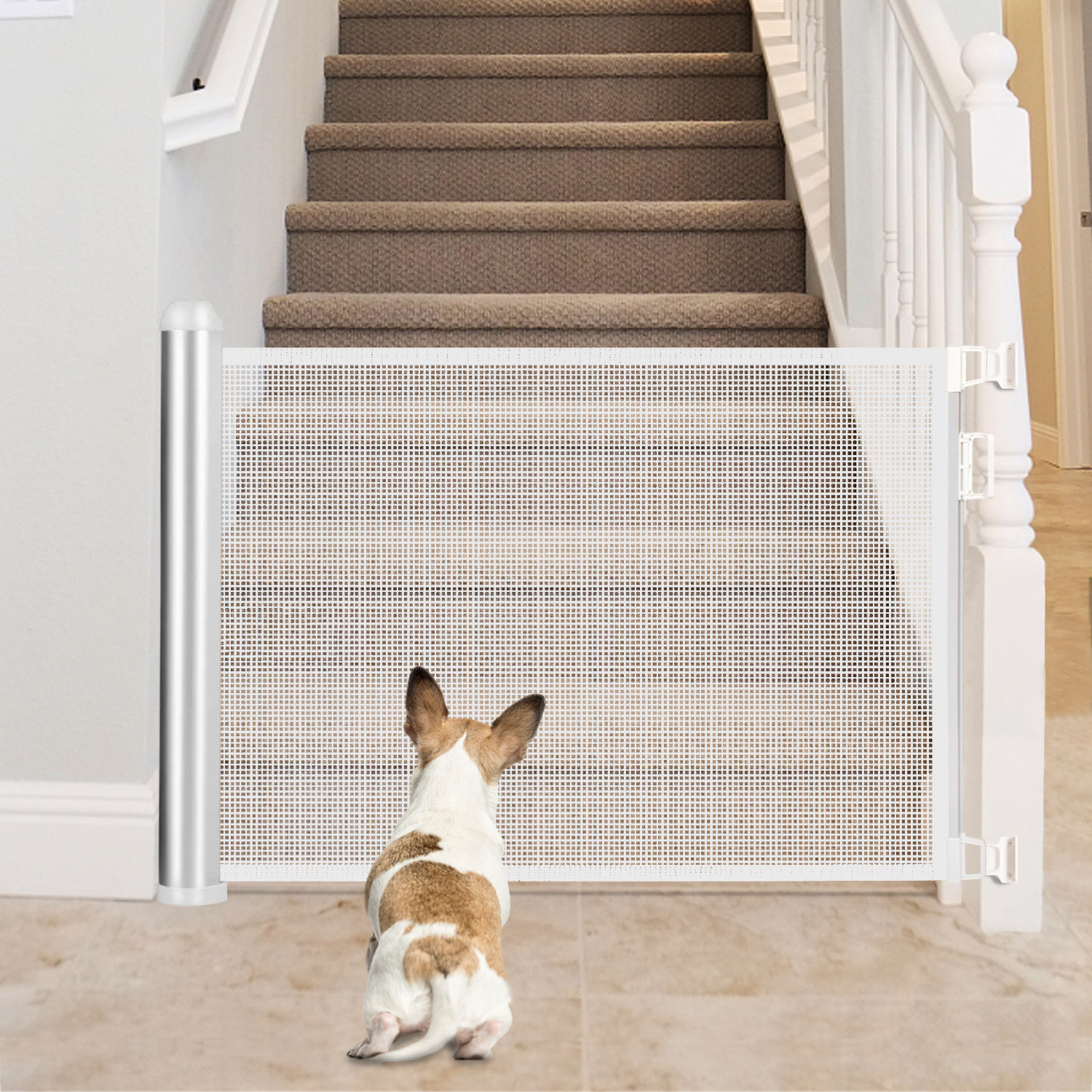 mesh retractable pet gate