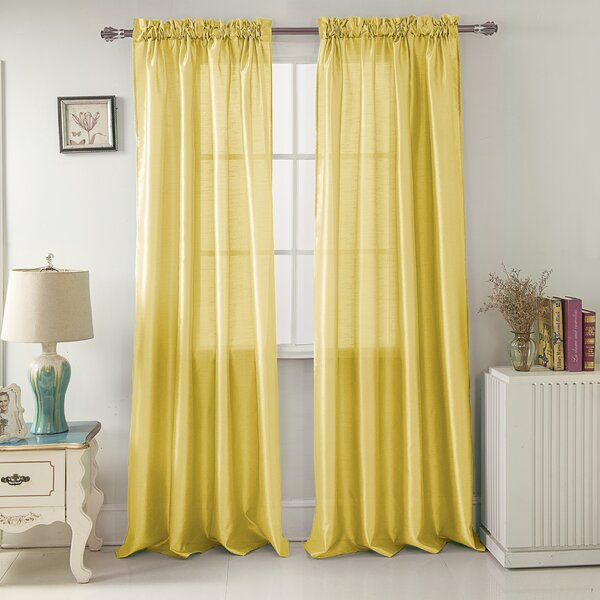1 panels BLACKOUT GOLD  grommet silk window  curtain new style lined 