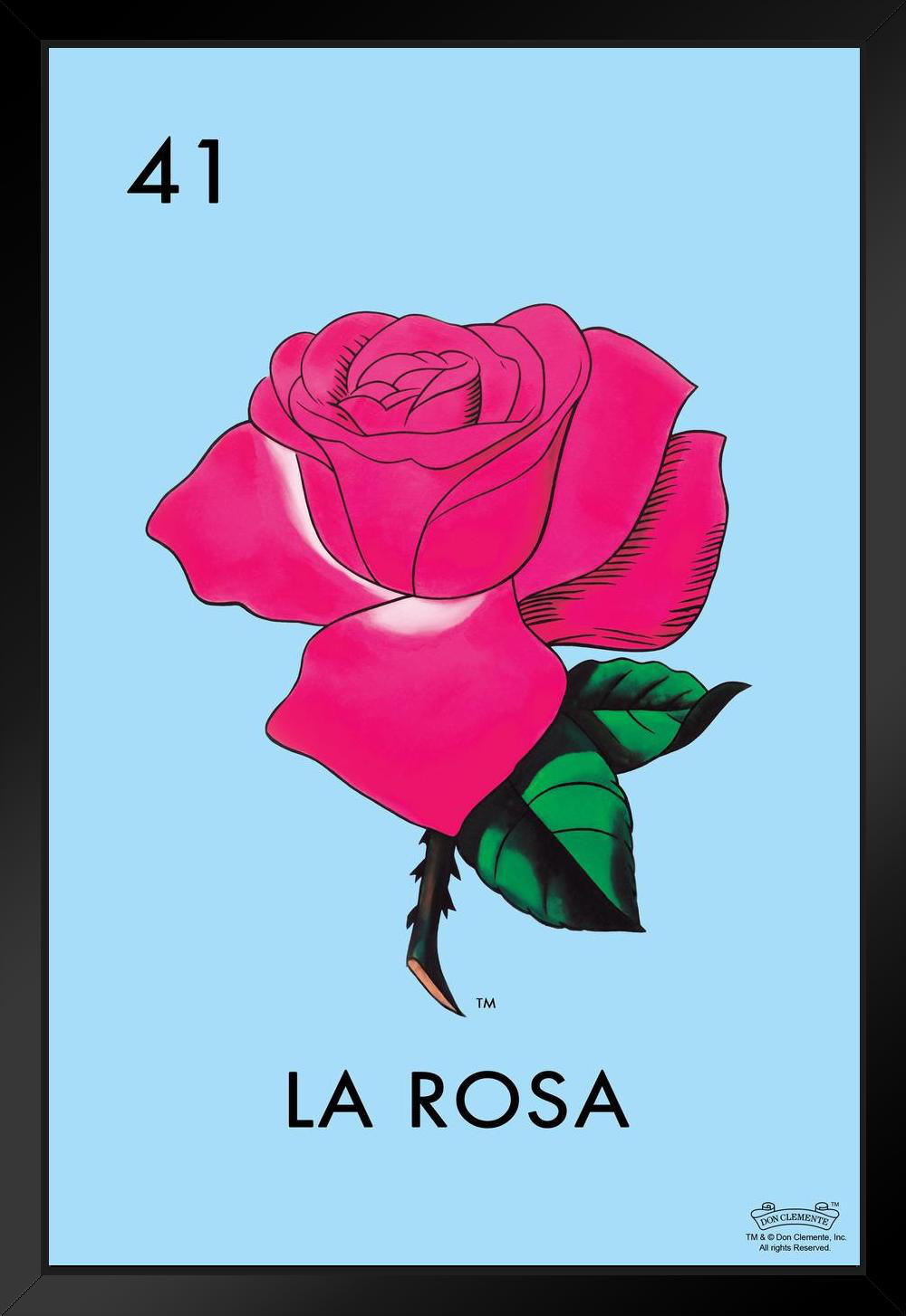 Trinx 41 La Rosa Rose Loteria Card Mexican Bingo Lottery Black Wood Framed  Art Poster 14X20 - Picture Frame Print | Wayfair