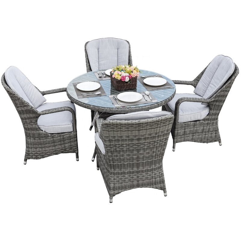 Darby Home Co Halstead 5 Piece Dining Set With Cushions Wayfair