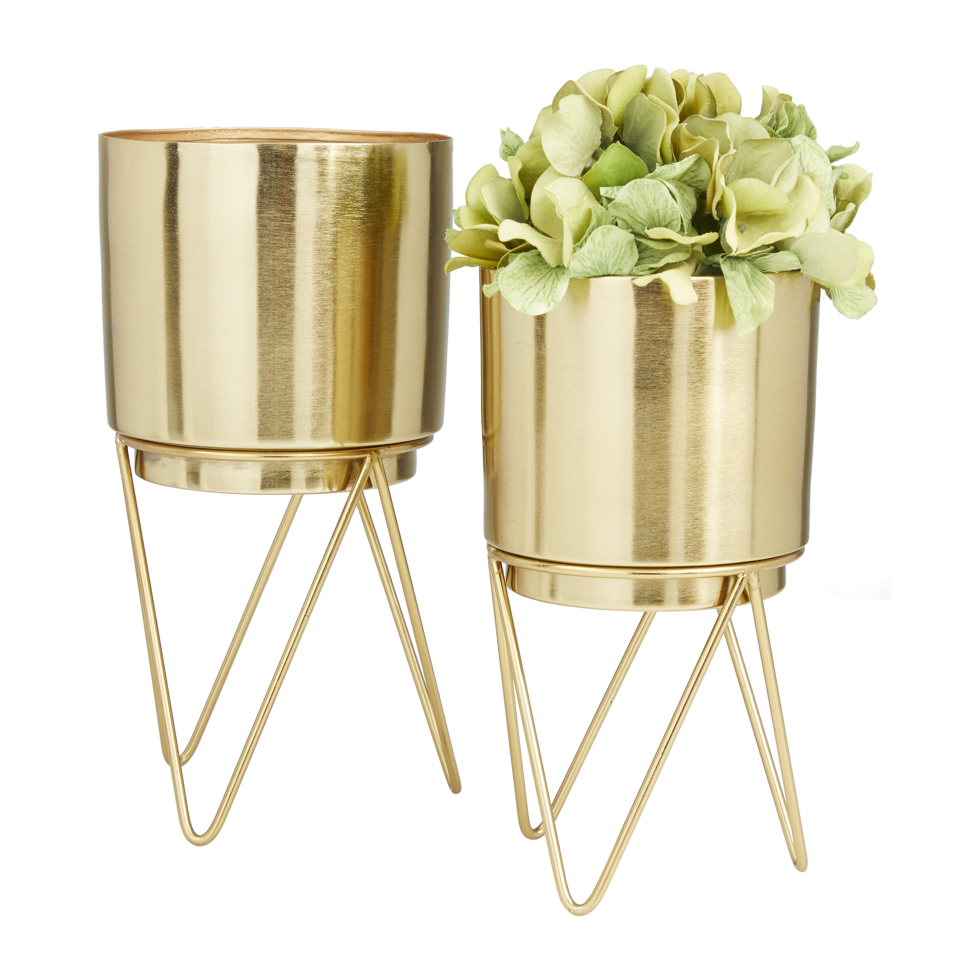 CosmoLiving by Cosmopolitan 2-Piece Metal Cachepot Set | Wayfair