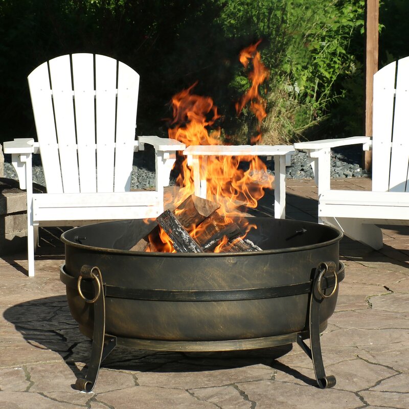 Flanigan Cauldron Steel Wood Burning Fire Pit Reviews Joss Main