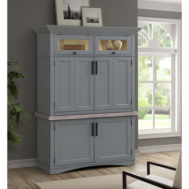 Harjot Solid Wood Armoire Desk