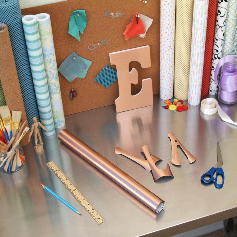 Contact Brand Faux Metal Fx Creative Covering Self Adhesive Shelf