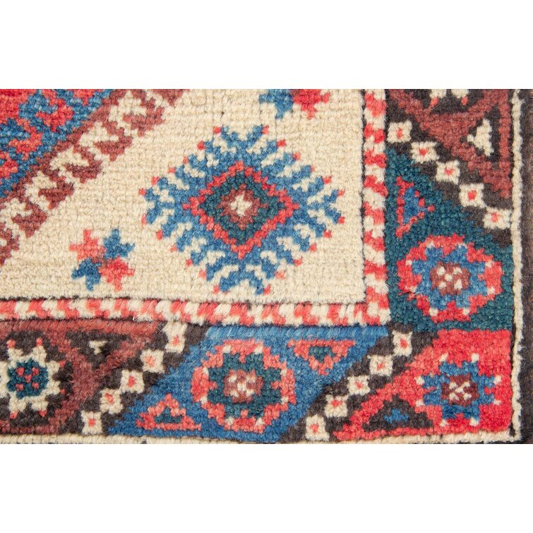 Carpetfine Handwoven Wool Beige/Red Rug | Wayfair.co.uk