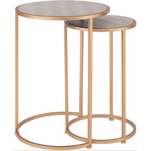 Set Of 2 Round Faux End Nesting Table by Everly Quinn
