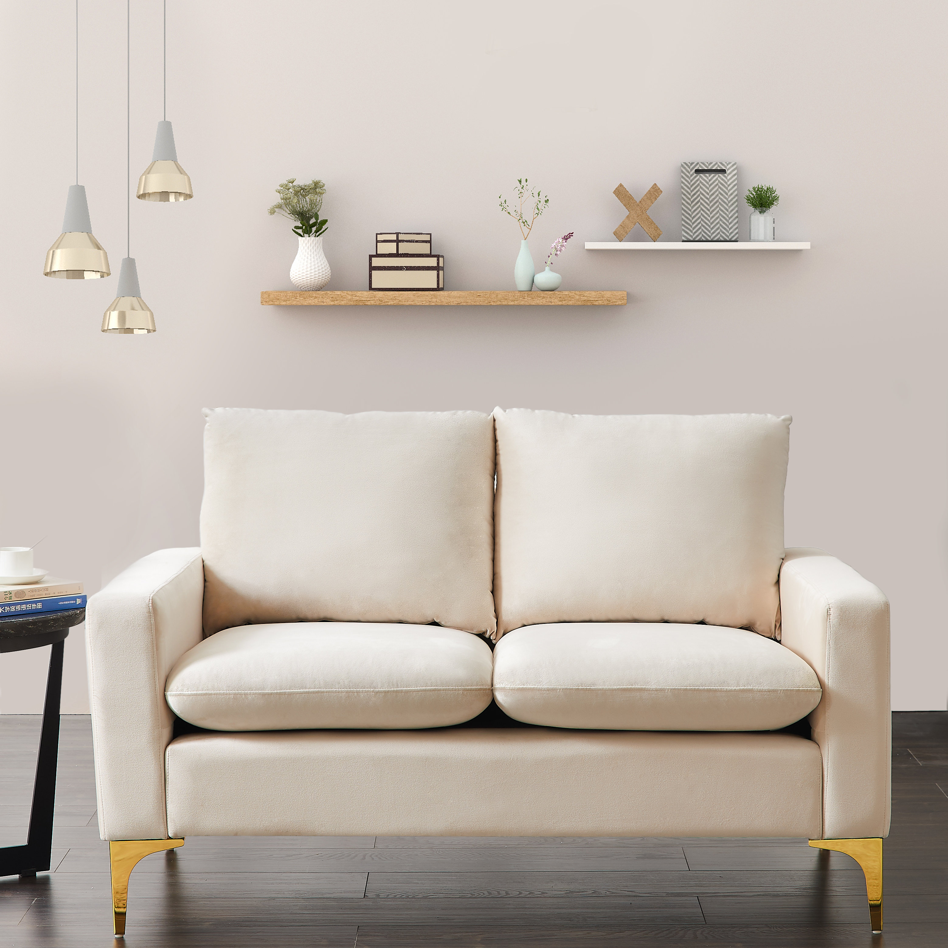 Mercer41 Borge Velvet 54 7 Square Arm Sofa Wayfair