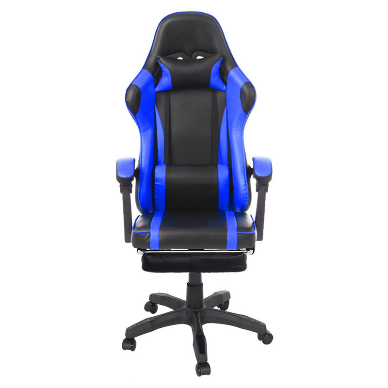 gaming chair with footrest and reclining backrest